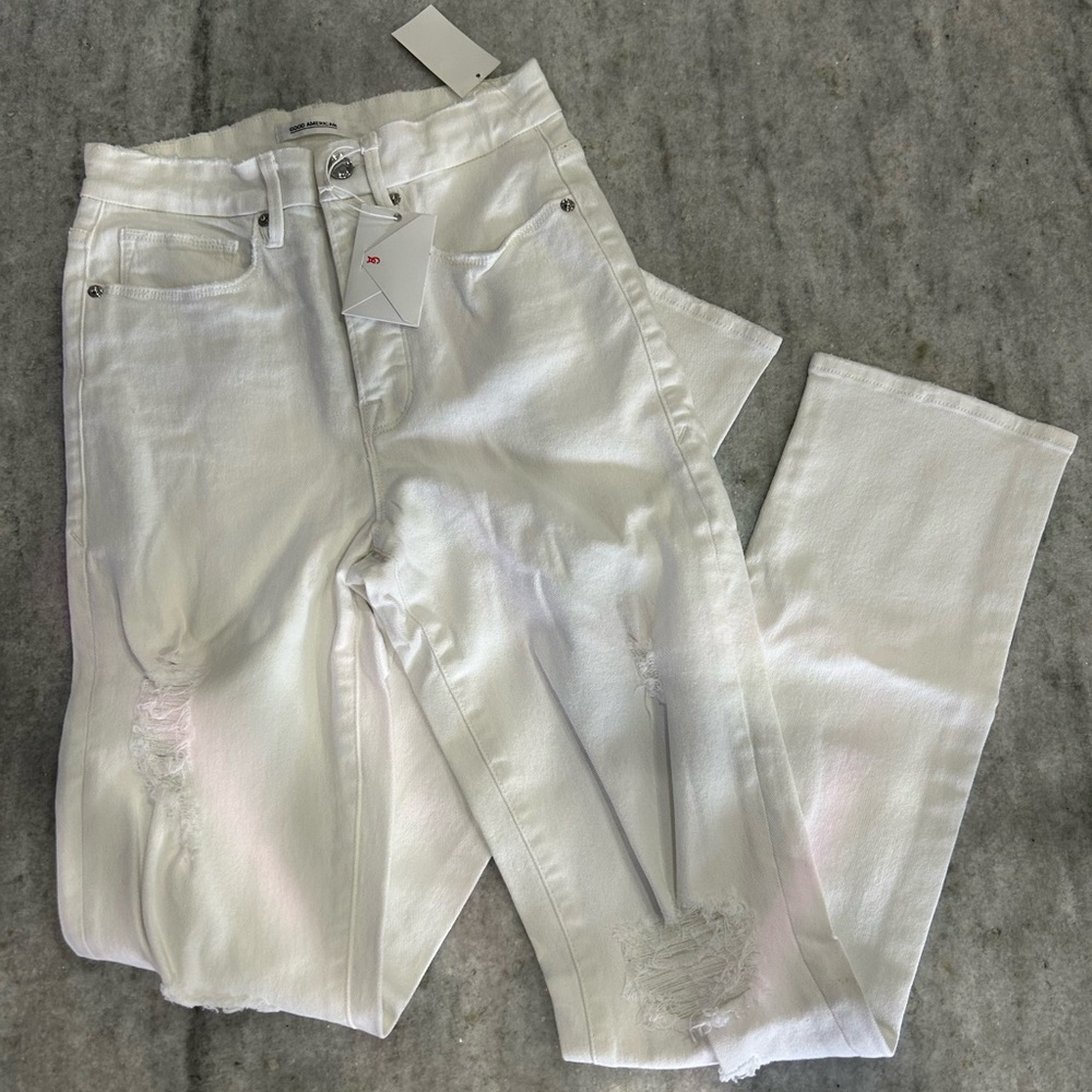 Good American Good Boy White Jeans Size 4